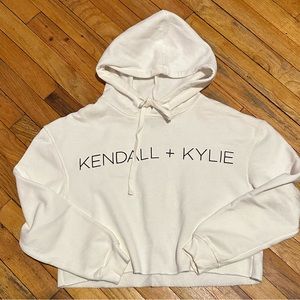 Beige cropped hoodie